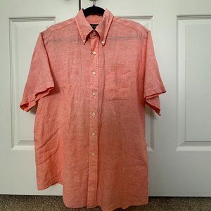 Brooks Brothers Men's 100% Irish Linen Short-Sleeve Shirt